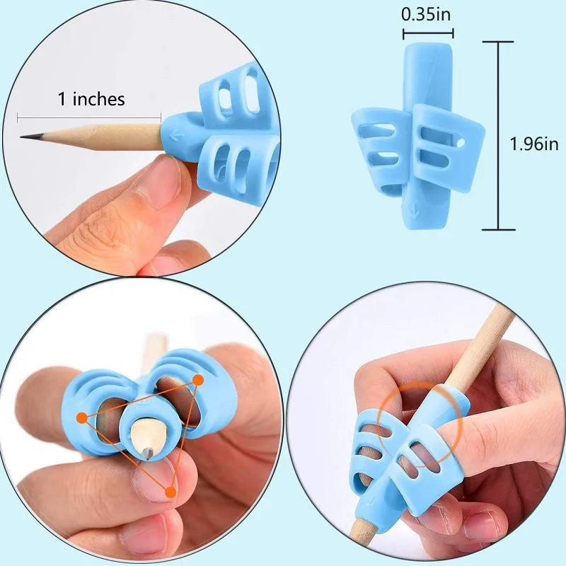 5pcs Children Writing Corrector Pen Holder Kids Learning Practise Silicone Pen Aid Grip Posture Correction Device for Students