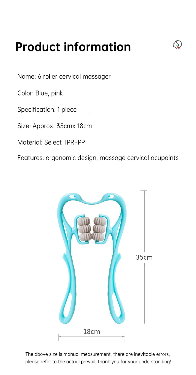 Plastic Pressure Point Therapy Neck Massageador Massagem Relieve Hand Roller Neck Massager for Neck Shoulder Trigger Point