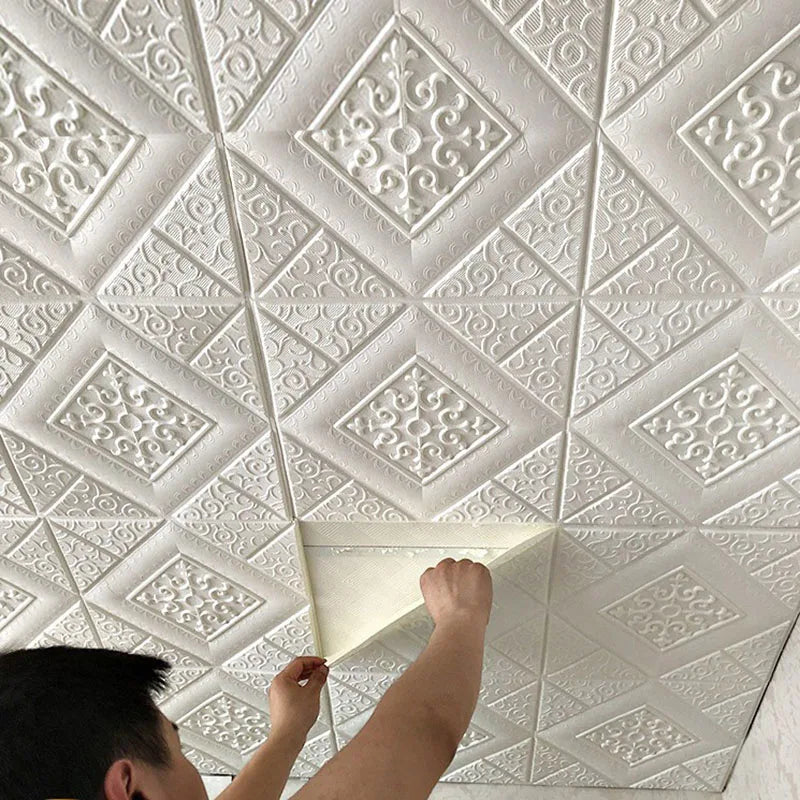 1Pcs 70*70cm Wall Decor Wallpaper Foam Self-Adhesive Ceiling 3D Brick Waterproof Home Decoration Stickers