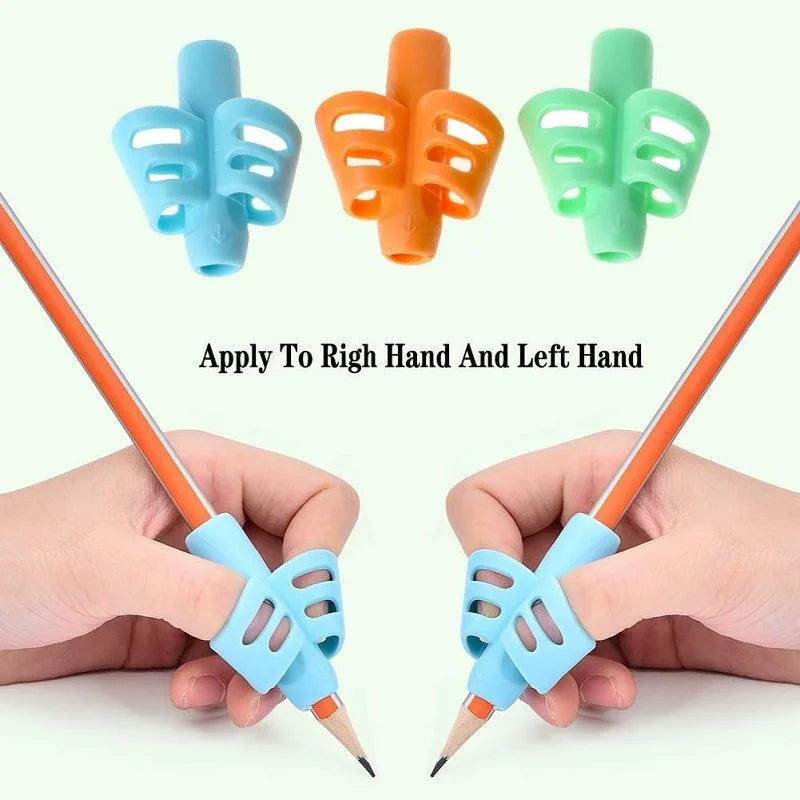 5pcs Children Writing Corrector Pen Holder Kids Learning Practise Silicone Pen Aid Grip Posture Correction Device for Students