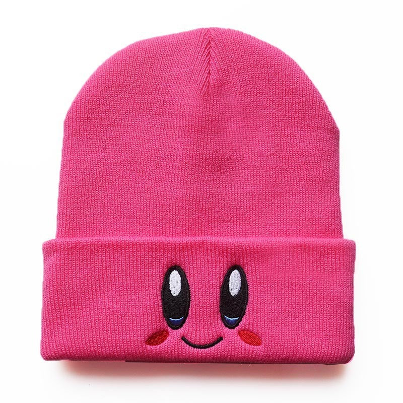 Men And Women Cute Smiling Face Eyes Hoshi Embroidered Knitted Hat Warm Hood Student Head Winter Wool Hat