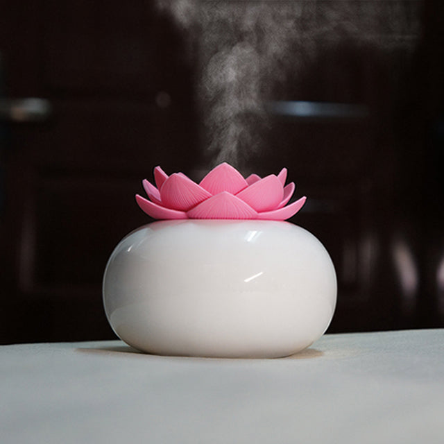 200ML Ceramic Ultrasonic Aroma Humidifier Air Diffuser Simplicity Lotus Purifier Atomizer essential oil diffuser difusor de