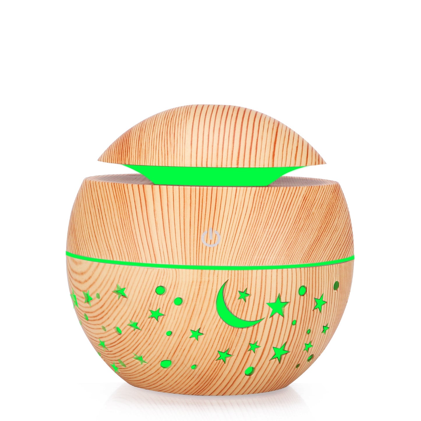 Starry Wood Grain Hollow Star Moon Humidifier Creative Colorful Light Transmission Mini Portable 130Ml Aroma Diffuser