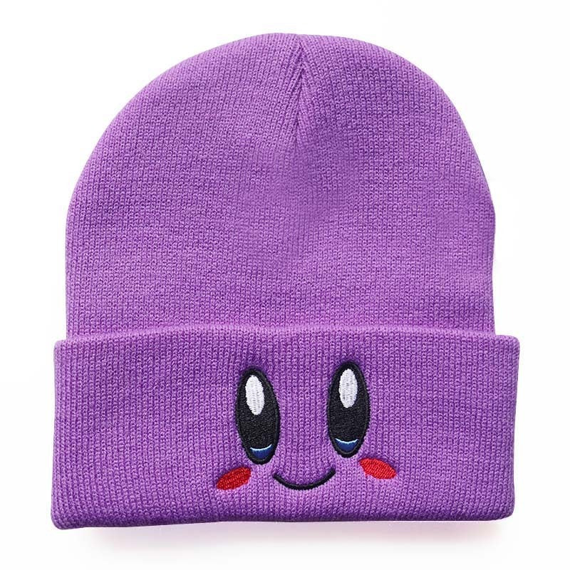 Men And Women Cute Smiling Face Eyes Hoshi Embroidered Knitted Hat Warm Hood Student Head Winter Wool Hat