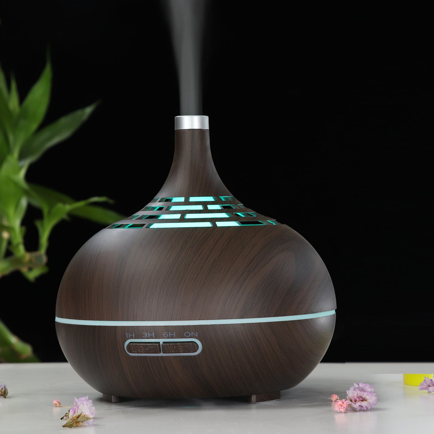 400ml Holzmaserung Aroma Diffusor Luftbefeuchter Tragbare Home Purifier SPA Aroma Diffusor 