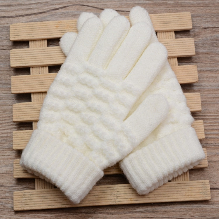 Winter Touch Screen Gloves Women Men Warm Stretch Knit Mittens Imitation Wool Full Finger Guantes Female Crochet Luvas Thicken