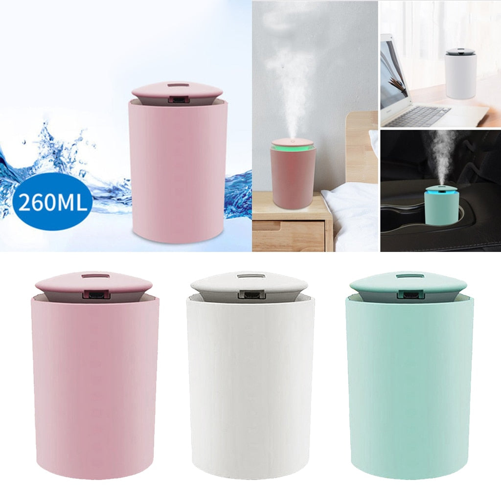 USB-Diffusor für ätherische Öle, Luftbefeuchter, 260 ml, Tank für Schlafzimmer