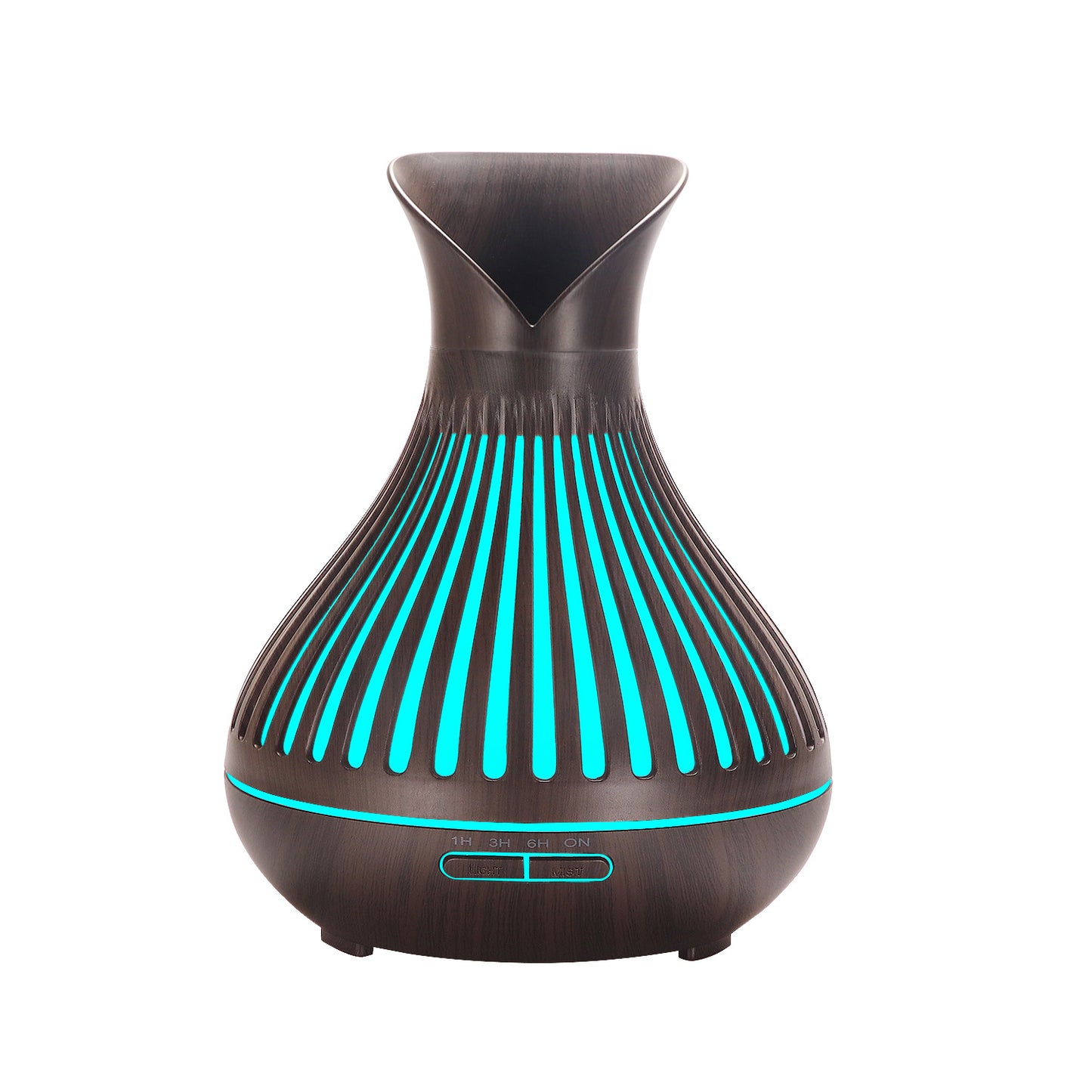 New Aroma Diffuser 500ml Wood Grain Humidifier Home Hollow Vase Humidifier Large Petal Aroma Diffuser