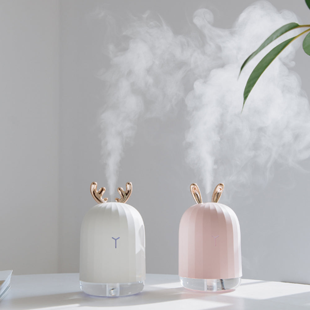 White Deer Pink Rabbit Air Humidifier Creative Cartoon USB Diffuser 220ML Charging Light Desktop Aroma Diffuser