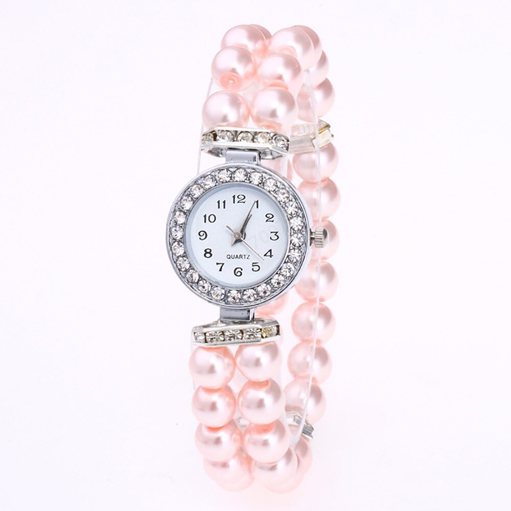 Crystal Watch Fashion Women Watch Pearl String Watch Strap Quartz Bracelet Watch models Female Clock Ladies damenuhr reloj mujer