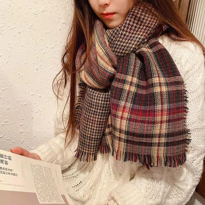 New Scarf Female Winter With High Quality Students Long Warm Shawl Dual-Use