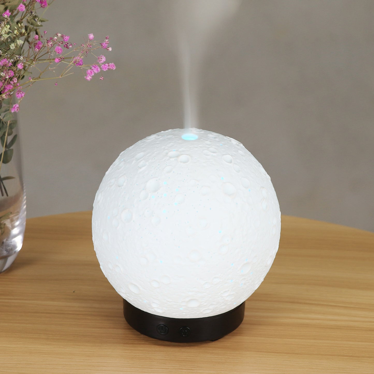 Kreativer runder Mond Keramik Aroma Diffusor Luftbefeuchter Spray Desktop Ultraschall Aroma Diffusor