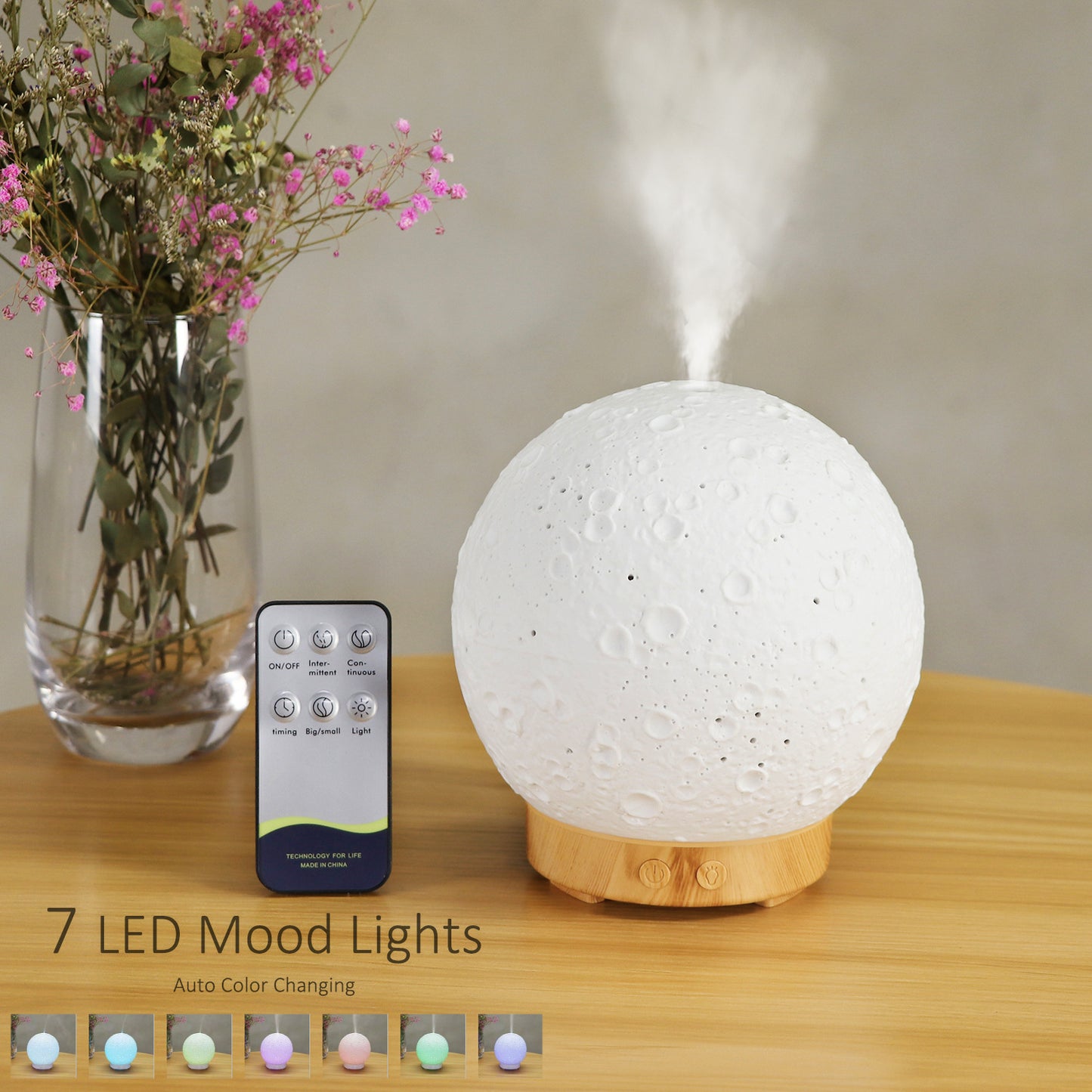 Creative Round Moon Ceramic Aroma Diffuser Humidifier Spray Desktop Ultrasonic Aroma Diffuser