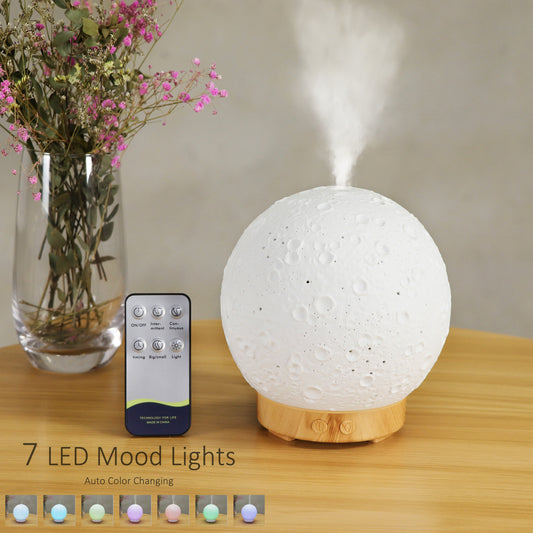 Kreativer runder Mond Keramik Aroma Diffusor Luftbefeuchter Spray Desktop Ultraschall Aroma Diffusor