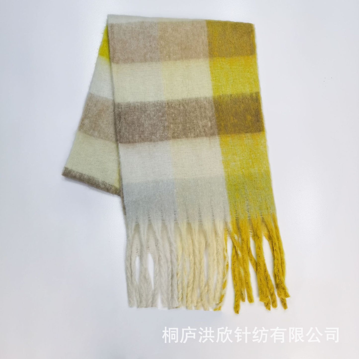 Men's and Women's Autumn and Winter Fashion Warm Rainbow Plaid Shawl Versatile Tassel Scarf