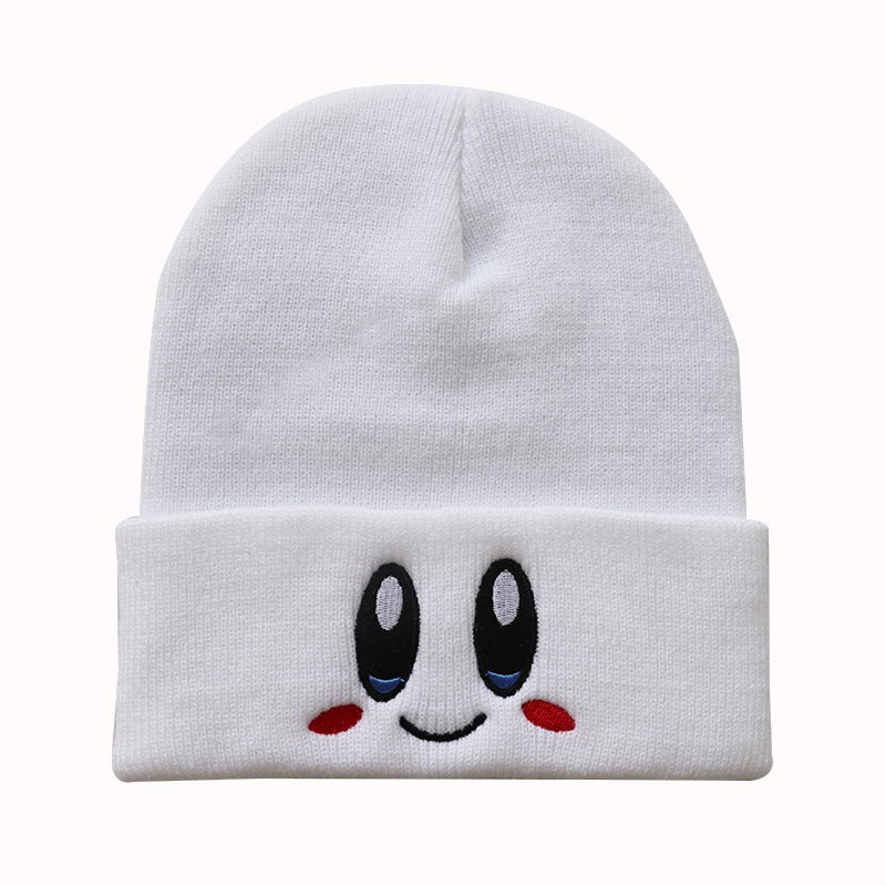 Men And Women Cute Smiling Face Eyes Hoshi Embroidered Knitted Hat Warm Hood Student Head Winter Wool Hat