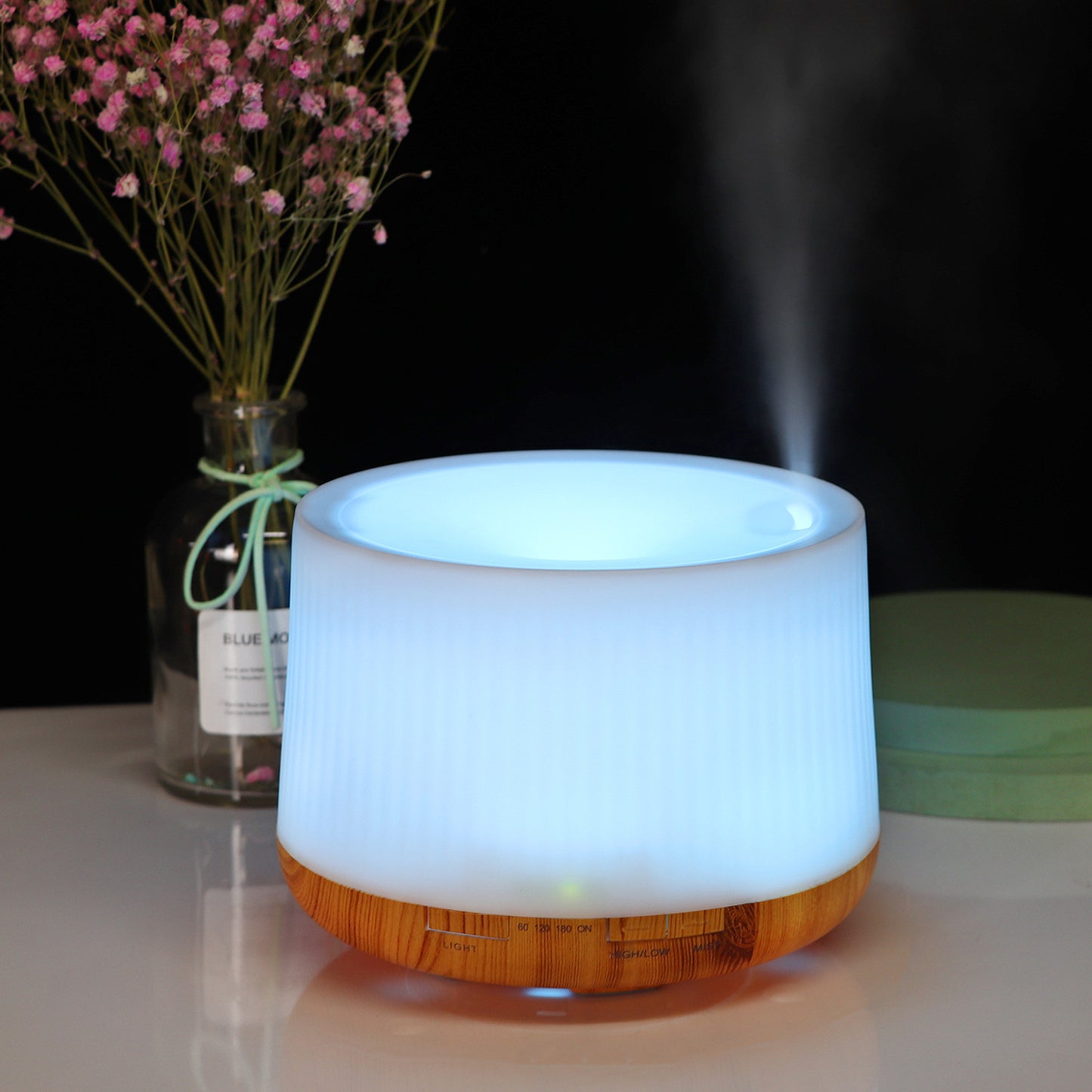 Neuer 500-ml-Aroma-Diffusor mit großer Kapazität, Laterne, Luftbefeuchter für ätherische Öle, lichtdurchlässiger, unbedruckter Aroma-Diffusor