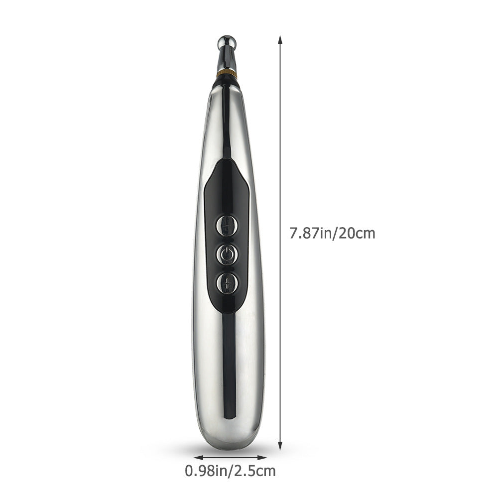 Rechargeable Acupoint Massage Pen 5-Head Meridian Pen Massager Magnetic Therapy Pain Relief Massager