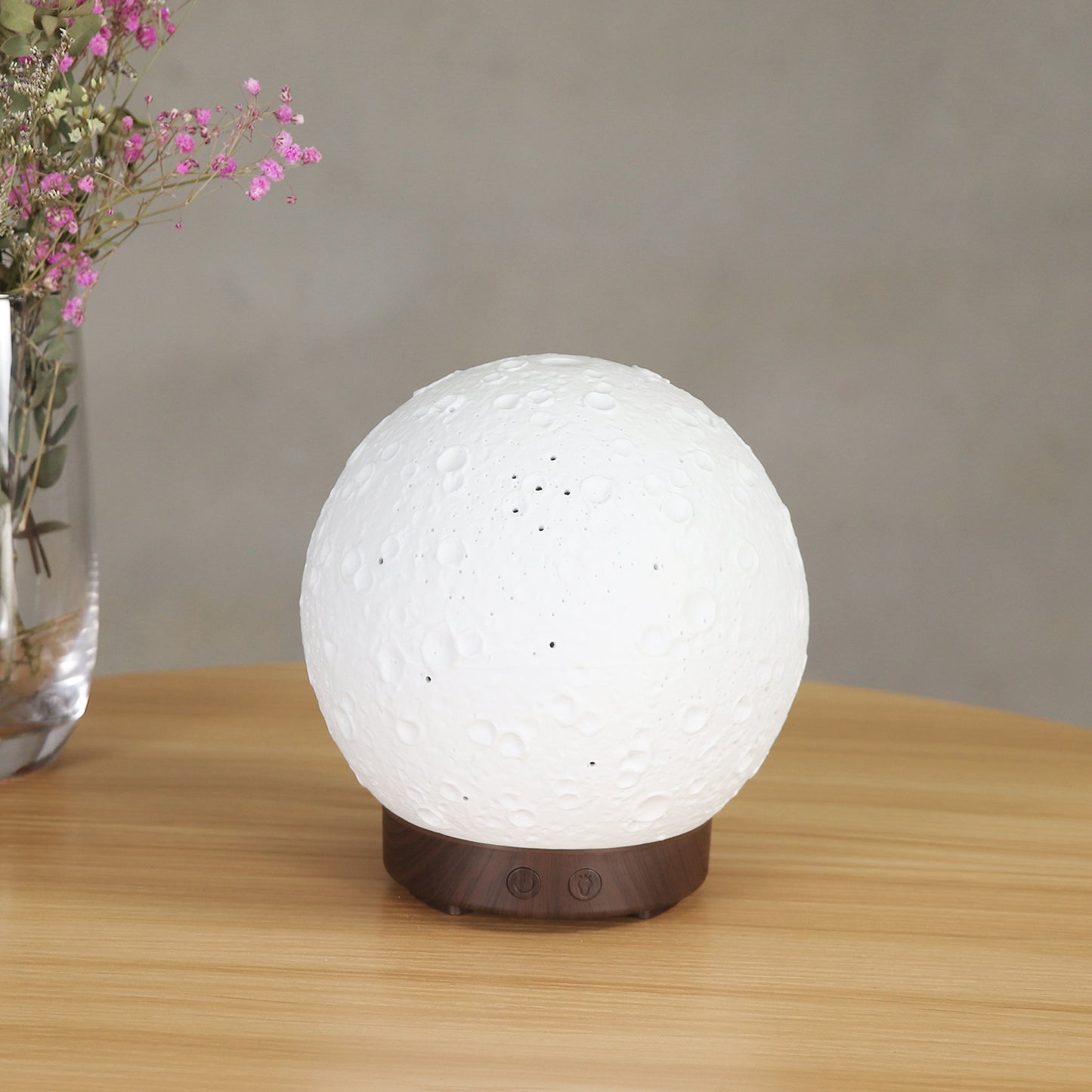 Kreativer runder Mond Keramik Aroma Diffusor Luftbefeuchter Spray Desktop Ultraschall Aroma Diffusor