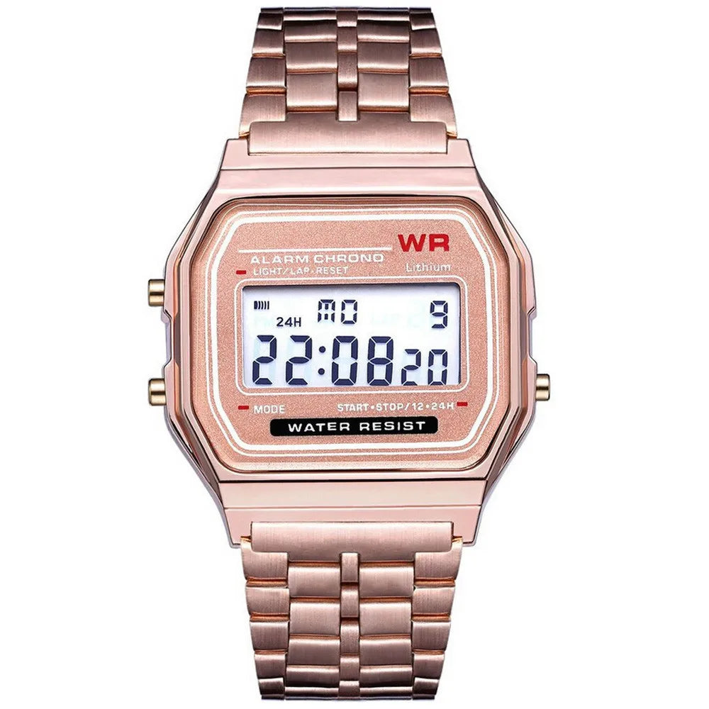 Mode Frauen Weibliche Männer Quarzuhr Wasserdichte LED Digital Business Uhren Gold Sport Armbanduhr Thanksgiving Weihnachten Geschenk