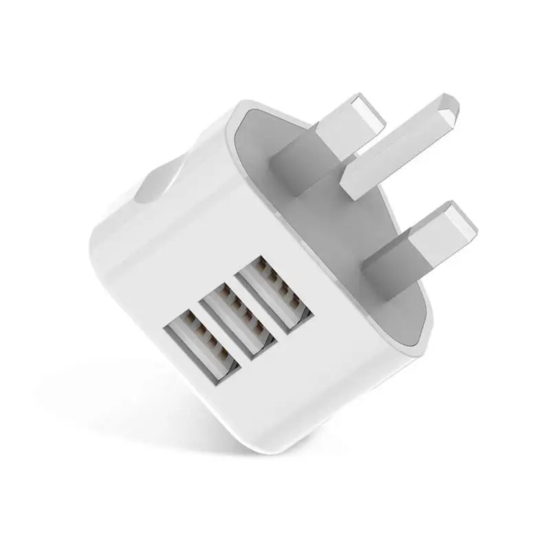 UK Plug 3 Pin Wall Charger Adapter With 1/2/3 USB Ports Charging For iPhone Samsung Xiaomi Charging Charger 110V-220V