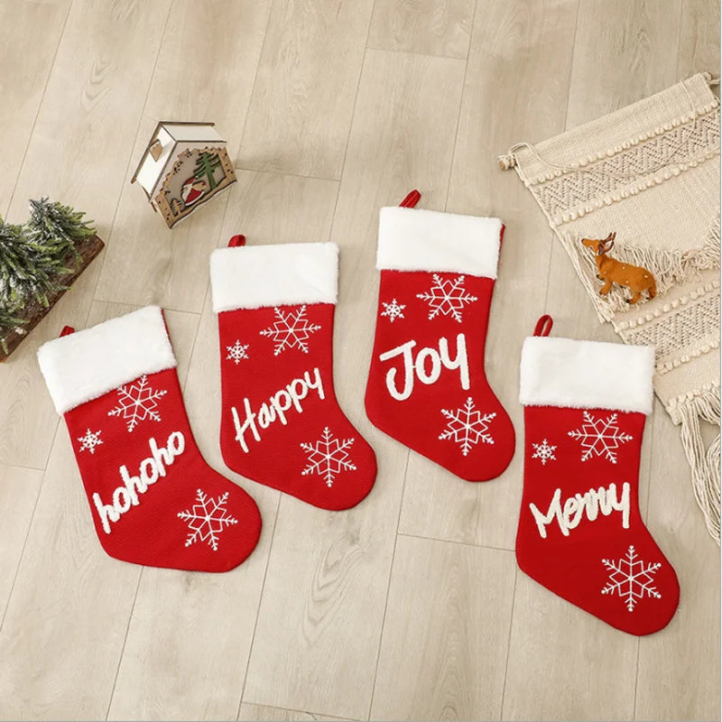 2022 New Year Christmas Stocking Sack Xmas Gift Candy Bag Noel Christmas Decorations for Home Navidad Sock Christmas Tree Decor