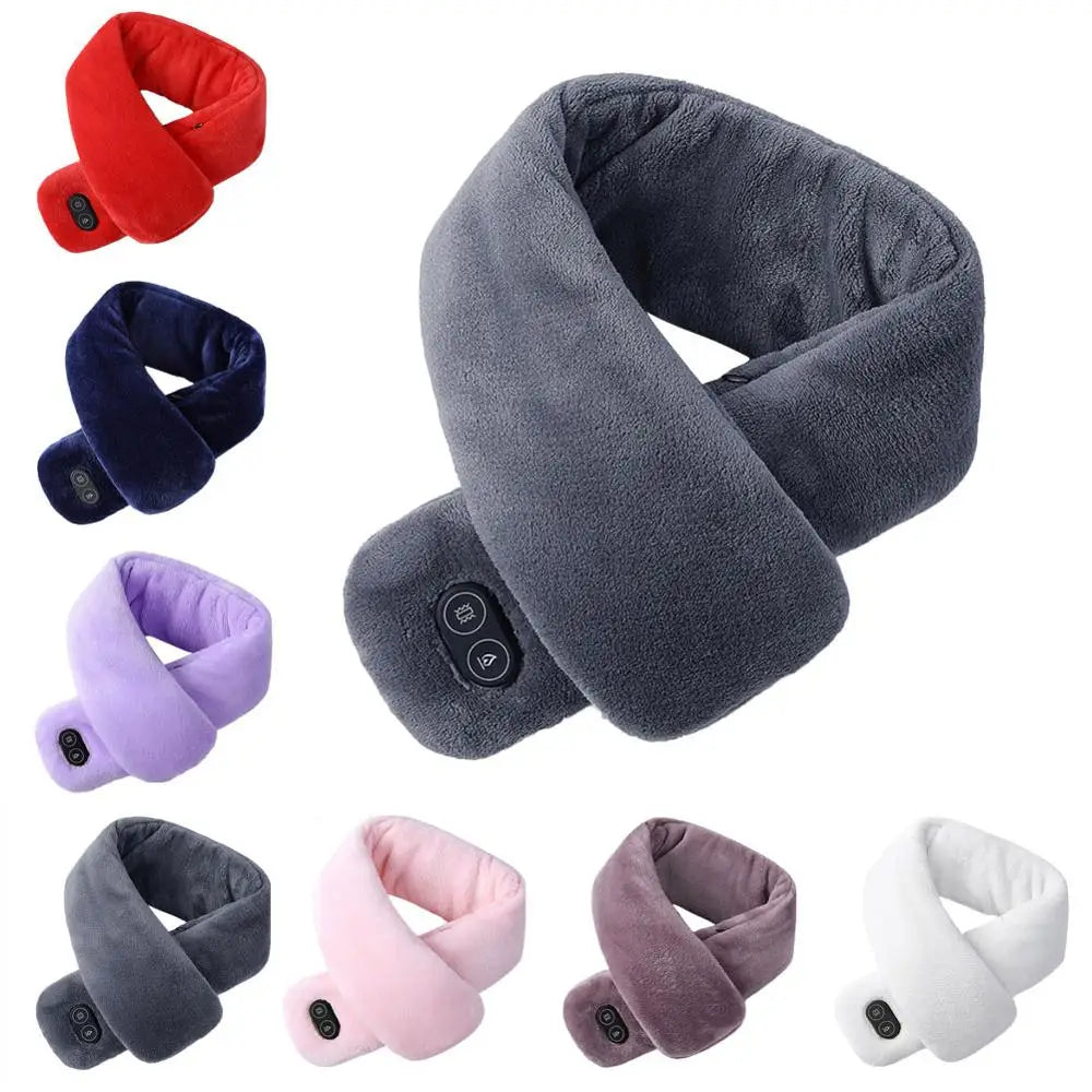 Winter Scarf Heated Scarf USB Women Heating Scarf Couple Scarf Neckerchief Plush Collar Scarves