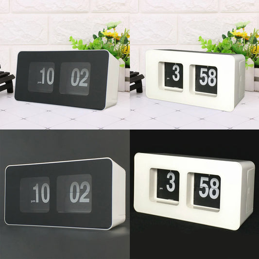 Retro Auto Flip Clock Digital Wall Cloks Digital Desk Clock Battery Operated Large Display for Home Bedroom Table Desk Decor