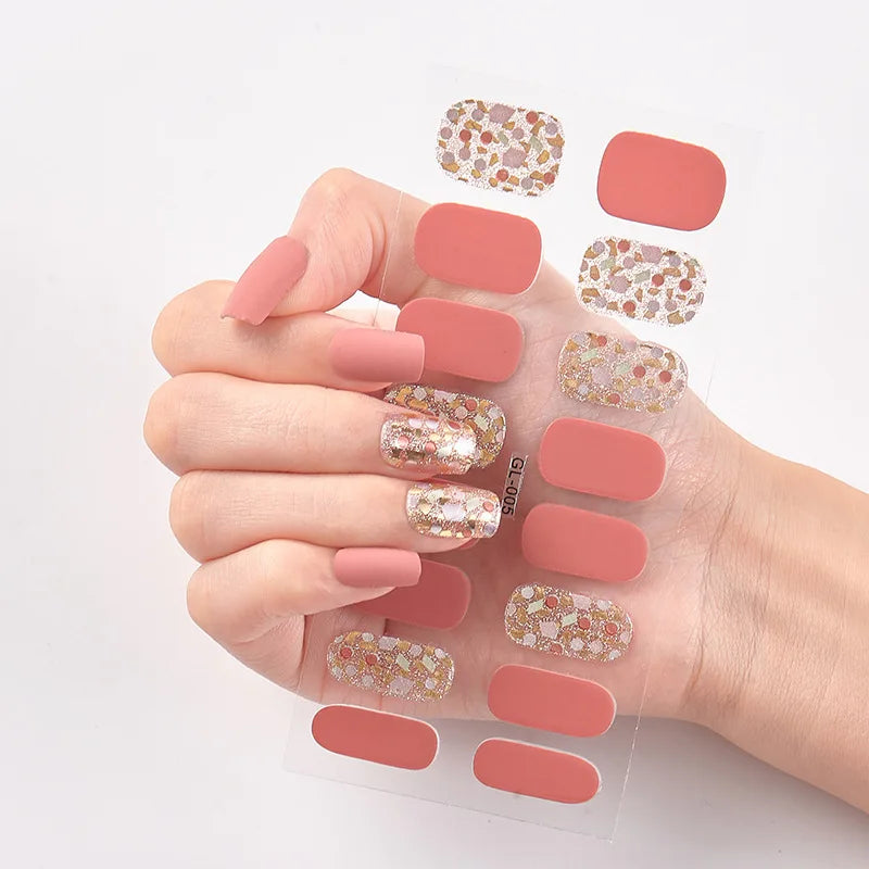 Christmas Dress Up Nail Stickers Self Adhesive Nail Sticker Minimalist Design Nails Art Decoration Nail Strips Shiny