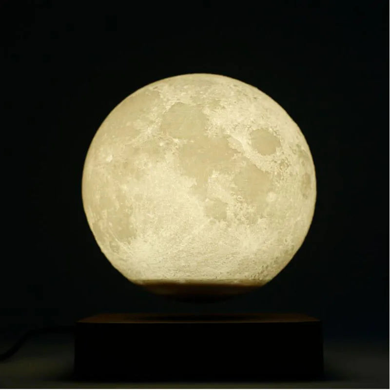 LED Hot Sale Creative 3D Print Magnetic Levitation Moon Lamp Night Light Rotating LED Floating Lamp Home Decoration Dropshopping