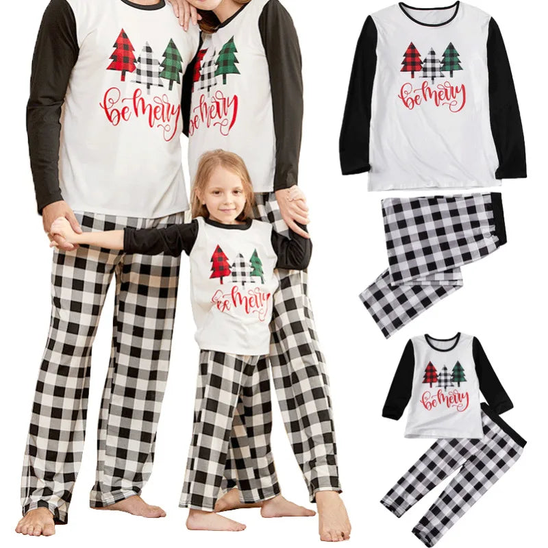 PUDCOCO Family Matching Christmas Pajamas Set Women Adult Baby Kids Sleepwear Nightwear Suit Xmas Outfits