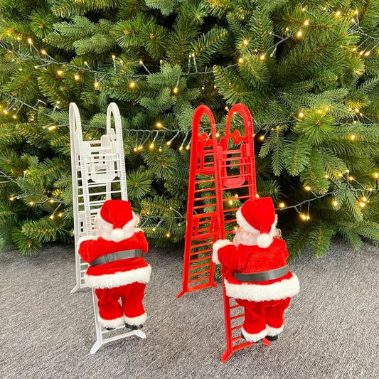 Children Xmas Gifts Toy Electric Santa Claus Toys Climb Ladder Christmas Old Man Doll Music Creative U3 toys navidad