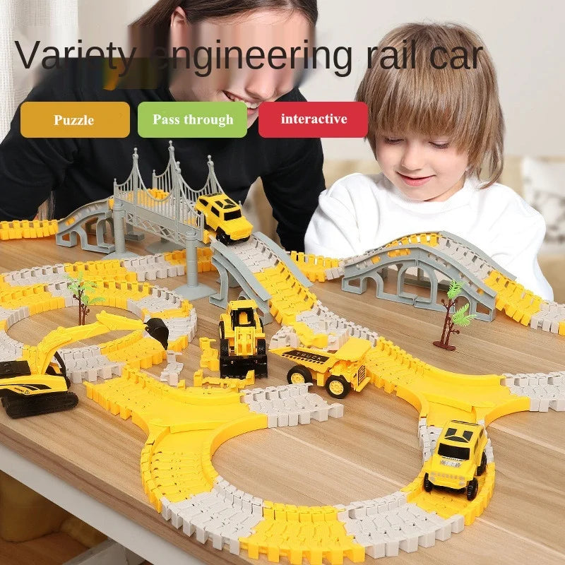 DIY Rail Track Sets Car Race Magic Brain Game Flexible Curved Creates Vehicles Toys Play Game Train Railroad Christmas Gifts Toy