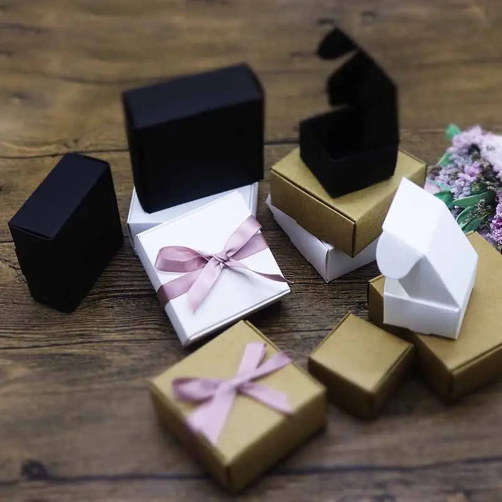 10pcs 9sizes Small Gift Craft Handmade Cardboard Package Candy Storage Wrapping Kraft Paper Box