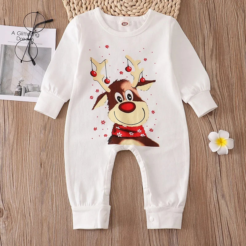 2023 Christmas Family Pajamas Set Adult Kid Sleepwear 2PCS Family Pyjamas Sets Deer Tops +Pants Xmas Family Matching Clothes