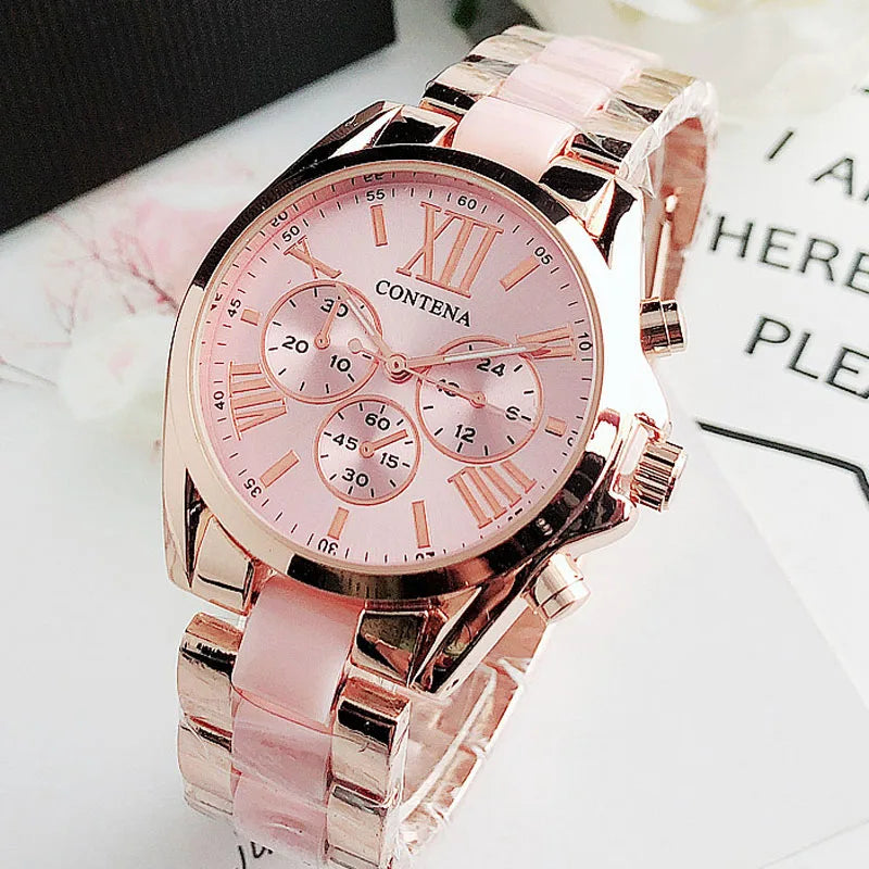 Ladies Fashion Pink Wrist Watch Women Watches Luxury Top Brand Quartz Watch M Style Female Clock Relogio Feminino Montre Femme