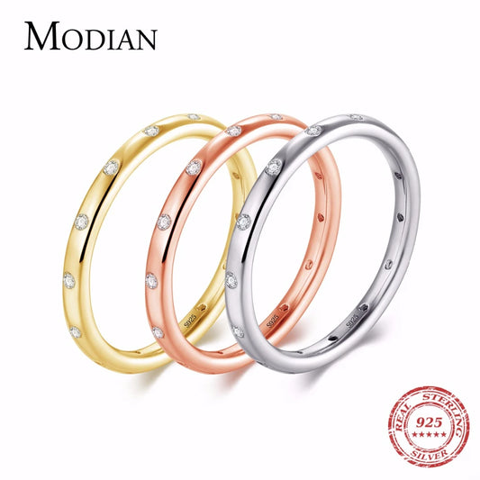 Instagram New Style Solid 925 Sterling Silver Simple Fashion Female Engagement Finger Ring Jewelry Stackable Classic For Women