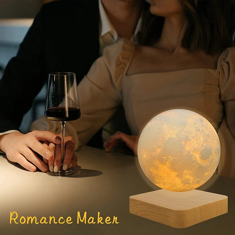 AC110V-220V Led  3D Moon Night Light Levitating Creative Touch Magnetic Levitation Lamp Rotating Moon Floating Desk Holiday Gift