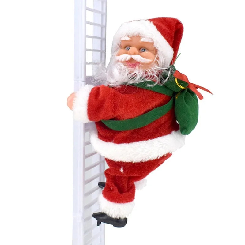 Children Xmas Gifts Toy Electric Santa Claus Toys Climb Ladder Christmas Old Man Doll Music Creative U3 toys navidad