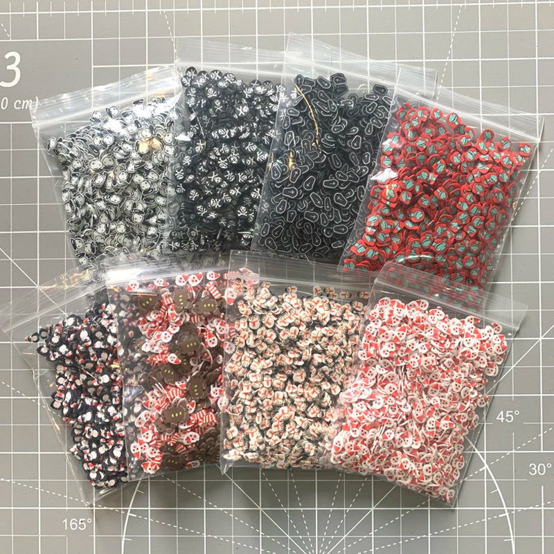 20g/bag Christmas Halloween Polymer Clay Embellishments Flower Crafts For Nail Art Decoration Shaker Filler Diy Accessories