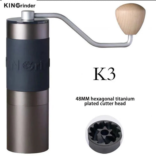 Kingrinder Manual Coffees Grinder High Quality Aluminum Portable Coffee Grinder Burr Coffee Grinders Steel Titanium GrindingCore