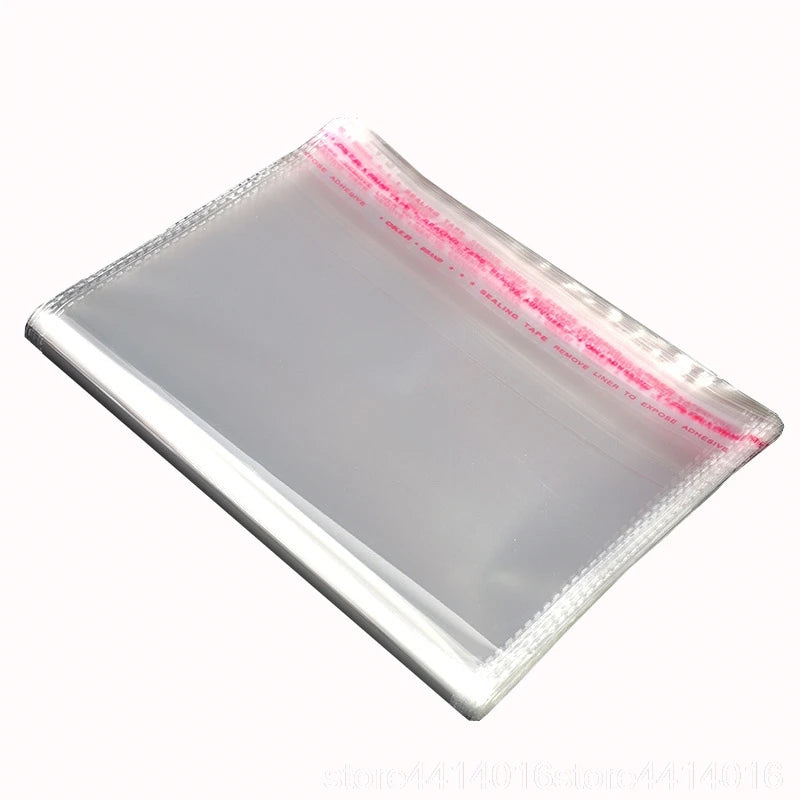 100pcs/lot 15 16 17 18 19 20CM Width Transparent Cookie Packaging Bags Self-adhesive Plastic Biscuit Bag Wedding Candy Opp Bags