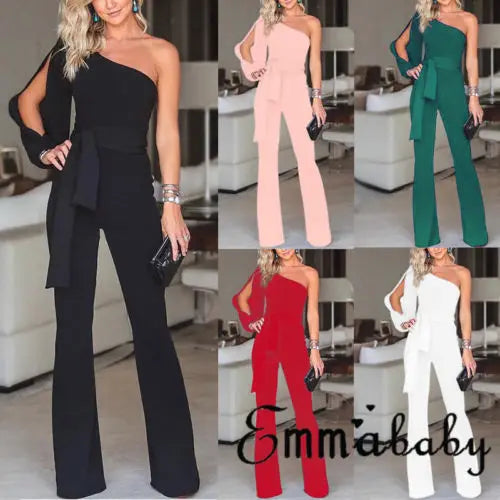 Heiße modische Frauen Jumpsuit Romper Bodysuit Büro Dame Party Damen lange reguläre Hose Hosen heiß