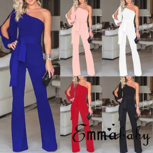 Heiße modische Frauen Jumpsuit Romper Bodysuit Büro Dame Party Damen lange reguläre Hose Hosen heiß