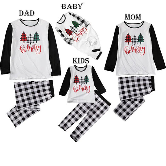 PUDCOCO Family Matching Christmas Pajamas Set Women Adult Baby Kids Sleepwear Nightwear Suit Xmas Outfits