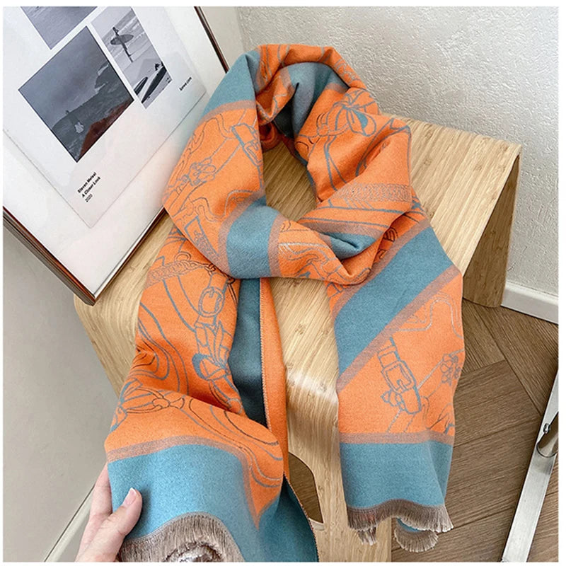 Fashion Scarf Bandana Women Winter Wild Long Imitation Cashmere Female Scarf Hijab Stoles Pashmina Scarves Shawls Foulard Ladies