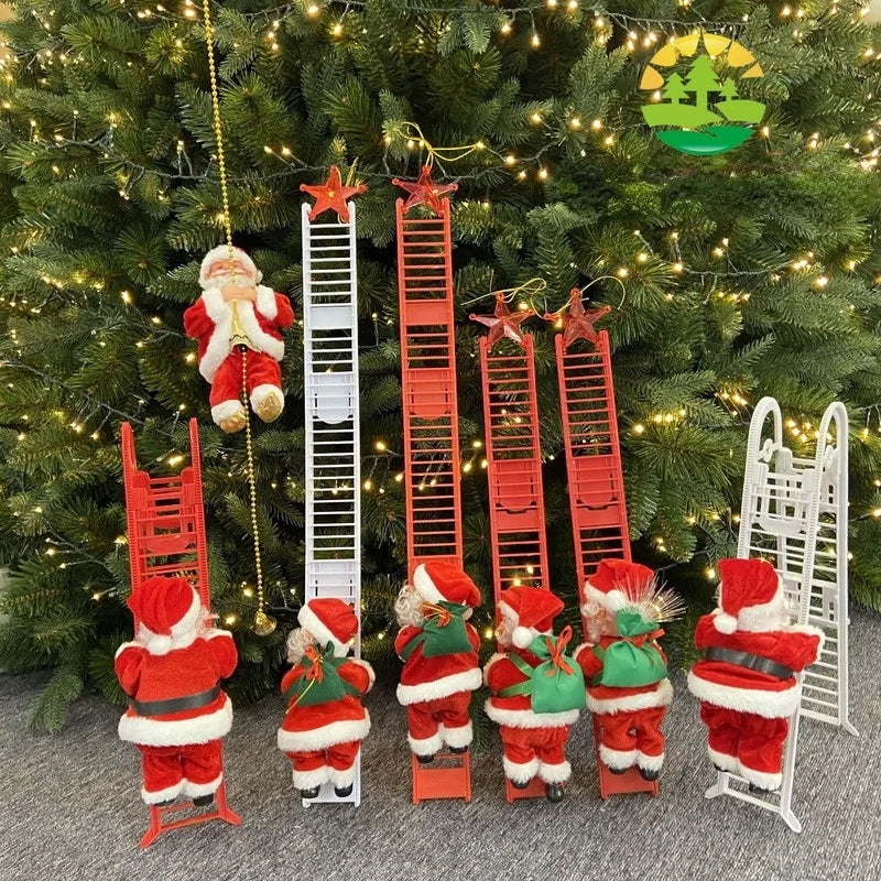 Children Xmas Gifts Toy Electric Santa Claus Toys Climb Ladder Christmas Old Man Doll Music Creative U3 toys navidad