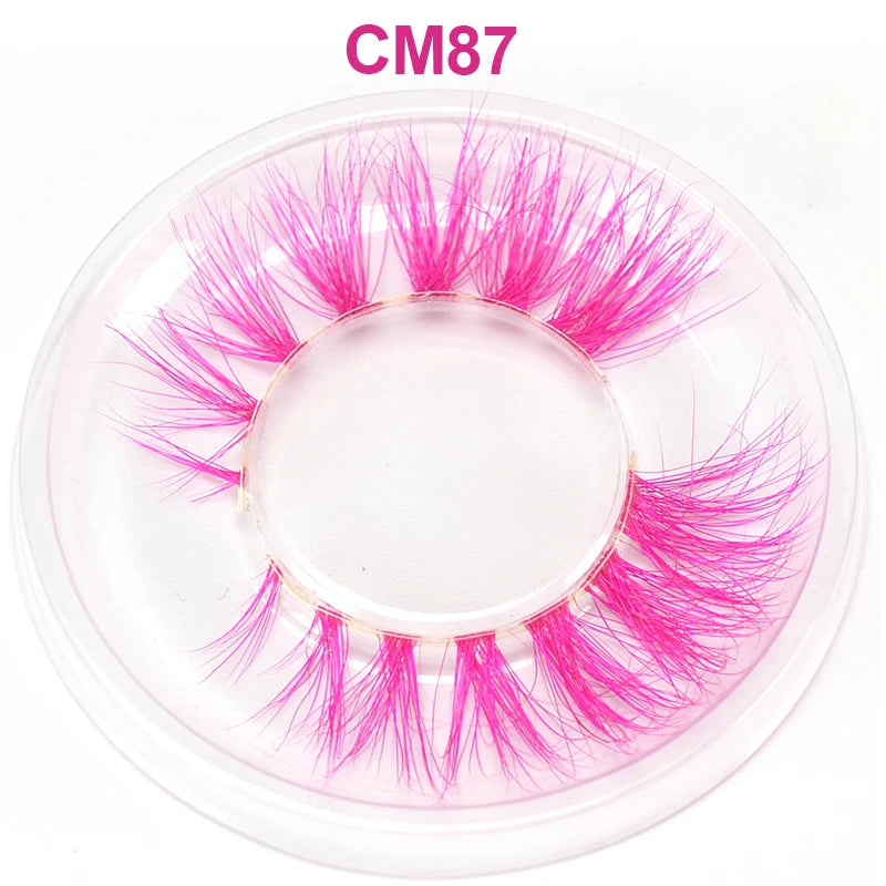 OKAYLASH 3D 6D Falsche farbige Wimpern Natürlicher echter Nerz flauschiger Stil Wimpernverlängerung Make-up Cosplay Bunte Wimpern