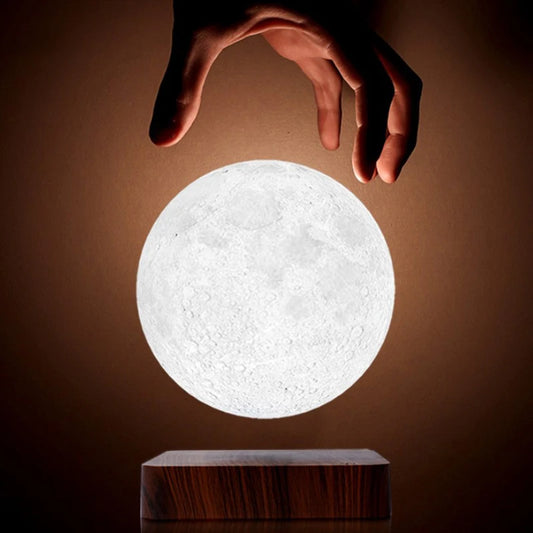 AC110V-220V Led  3D Moon Night Light Levitating Creative Touch Magnetic Levitation Lamp Rotating Moon Floating Desk Holiday Gift