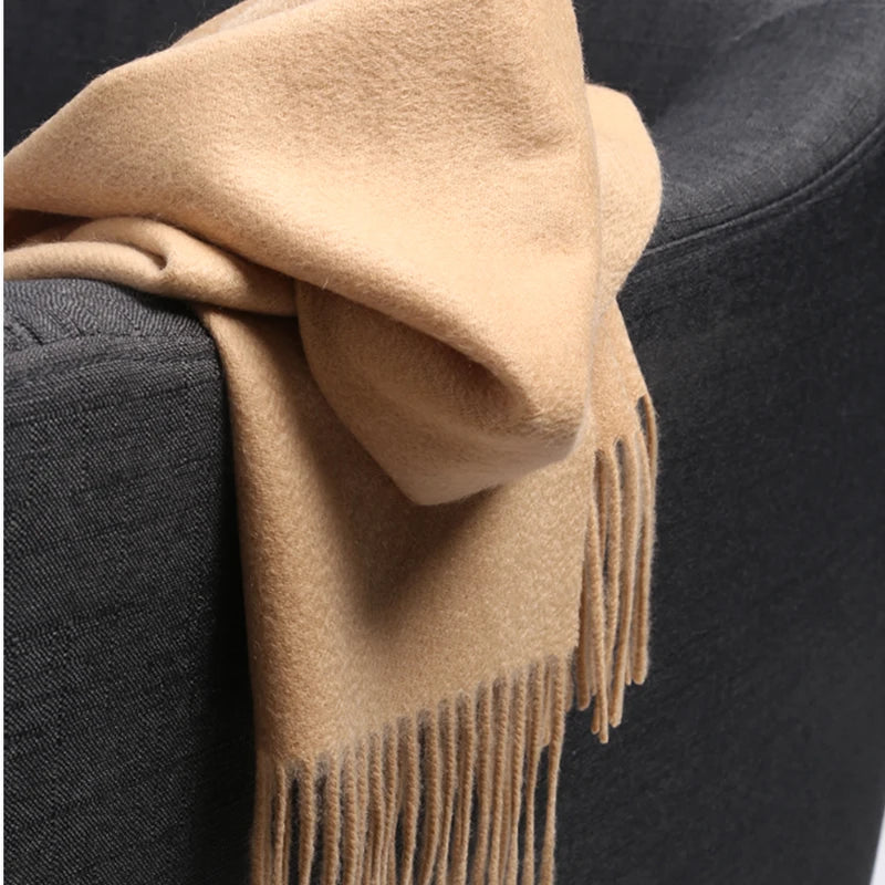 Cashmere Scarf Women Winter Shawls and Wraps for Ladies Stole Fame Solid Warps Winter Cashmere Wool Scarves Luxury Pashmina